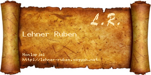Lehner Ruben névjegykártya